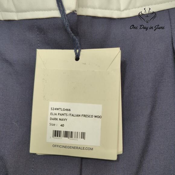 Officine Generale Elia Italian Fresco Wool Wide Leg Pants Size 40 (12) - Picture 2 of 6